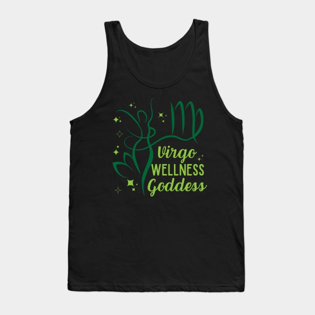 Funny Virgo Zodiac Sign - Virgo Wellness Goddess - Black Tank Top by LittleAna